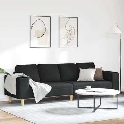 vidaXL Pohovka do obývačky Čierna 250 x 77 x 76 cm Polyester