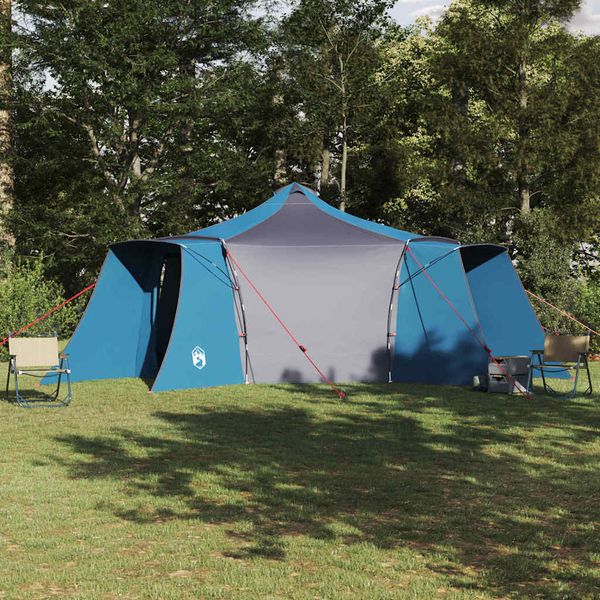 vidaXL Tipi stan so strechou s úložiskom Modrá 492 x 492 x 275 cm taft