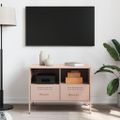 vidaXL TV skrinka ružová 68x39x50,5 cm oceľ