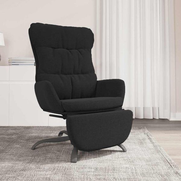 vidaXL Relaxačné kreslo s podnožkou čierne látka