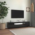 vidaXL TV skrinka s LED svetlami lesklá čierna 160x35x40 cm