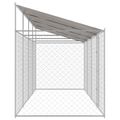 vidaXL Klietka pre psa s strechou Strieborná 800 x 200 x 256 cm