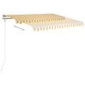 vidaXL Automaticky zaťahovacia markíza 350x250 cm žltá a biela