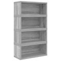 vidaXL Roh na skladovanie CD 4 ks Sivý Sonoma 40 x 17 x 17 cm