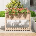 vidaXL Kvetináč s policou 111,5x34,5x81 cm masívna borovica