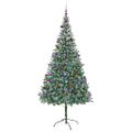 vidaXL Umelý vianočný stromček s 300 LED-i Zelená 210 cm PVC a oceľ