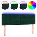 vidaXL Čelo postele s LED tmavozelené 144x5x78/88 cm zamat