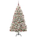 vidaXL Umelý Sklápací Vianočný Stromček 300 LED Zelená a biela 180 cm