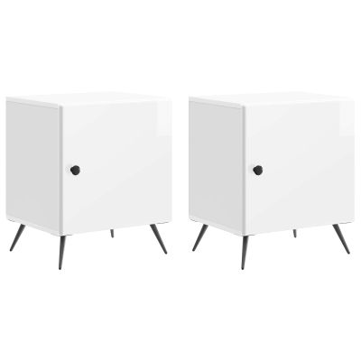 vidaXL Nočný stolík 2 pcs Biela s vysokým leskom 43 x 34,5 x 50 cm