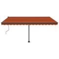 vidaXL Samostatne stojaca ručná markíza 450x350 cm oranžovo-hnedá