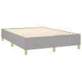 vidaXL Posteľný rám s boxspringom bledosivý 140x200 cm látka