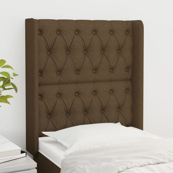 vidaXL Čelo postele so záhybmi tmavohnedé 83x16x118/128 cm látka