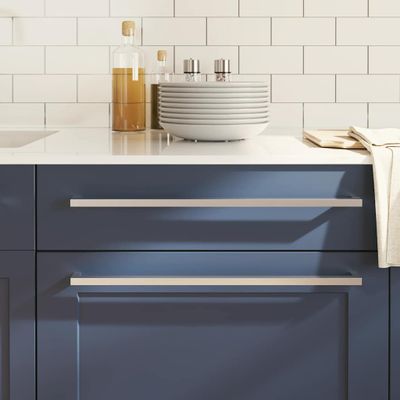 vidaXL Rukoväte na skrinku 5 ks strieborné 480 mm nehrdzavejúca oceľ