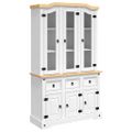 vidaXL Skrinka Corona, biela 112x43x191,5 cm, masívna mexická borovica