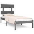 vidaXL Posteľný rám, sivý drevený masív 75x190 cm malé jednolôžko