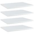 vidaXL Prídavné police 4ks, lesklé biele 40x30x1,5cm, kompozitné drevo