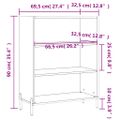vidaXL Poličková skrinka biela 69,5x32,5x90 cm kompozitné drevo