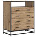 vidaXL Zásuvkový kabinet 4-Šuplík Dub artisan 70 x 41 x 83,5 cm