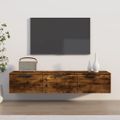 vidaXL Nástenná skrinka dymový dub 102x30x20 cm spracované drevo