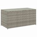 vidaXL Záhradný úložný box sivý 100x50x50 cm polyratanový