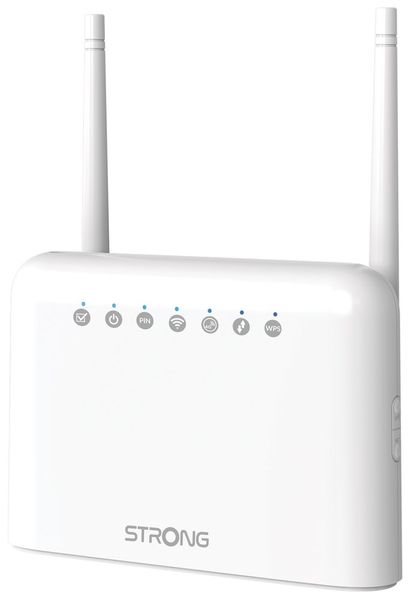 STRONG 4G LTE router 350/ Wi-Fi standard 802.11b/g/n/ 300 Mbit/s/ 2,4GHz/ 4x LAN/ 1x SIM slot/ bílý Router, 4G/LTE, Wi-Fi 802.11b/g/n, 300 Mbit/s, 2,4GHz, 4× LAN, 1× SIM slot, bílý