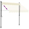 vidaXL Zaťahovacia markíza krémová 250x150 cm látka a oceľ