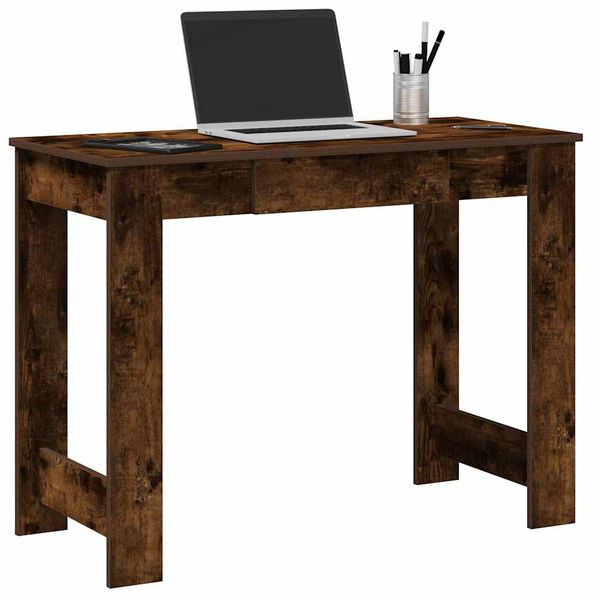 vidaXL Stôl dymový dub 100x45x75 cm kompozitné drevo