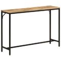vidaXL Konzolový stolík 110x55x75 cm, surový mangový masív a železo