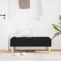 vidaXL lavička s vankúšom Čierna 113 x 57 x 39 cm látka