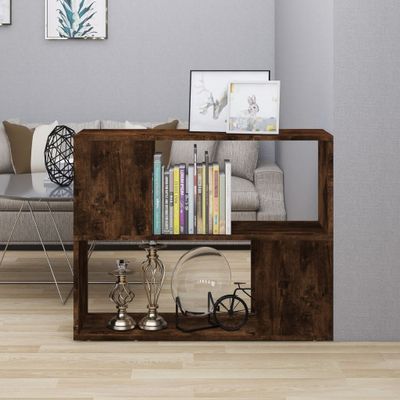 vidaXL Knižnica/deliaca stena dymový dub 80x24x63 cm