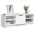 vidaXL TV stolík biely 102x35,5x36,5 cm spracované drevo