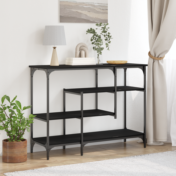 vidaXL Konzolový stôl s poličkou Čierny dub 100 x 35 x 75 cm