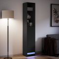 vidaXL Komoda s LED čierna 36x32,5x200 cm kompozitné drevo
