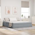 vidaXL Postel s úložným prostorem a matrací Svetlosivá 160 x 200 cm