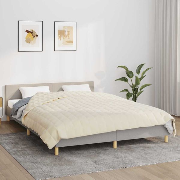 vidaXL Záťažová prikrývka bledokrémová 200x200 cm 13 kg látka