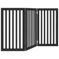 vidaXL Brána pre psa skladacia 3 panely čierna 150 cm topoľové drevo