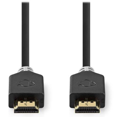 Nedis CVBW34000AT100 - Kábel High Speed HDMI s Ethernetom | Konektor HDMI - Konektor HDMI | 10 m | Antracit Kábel, HDMI, High Speed, s ethernetom, pozlátené konektory, 4K pri 60Hz, 3D, 10m, antracit