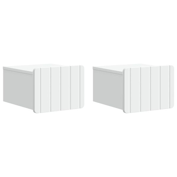 vidaXL Nástenná nočná skrinka Nástenný 2 pcs Biela 33 x 34,5 x 24 cm