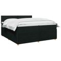 vidaXL Posteľ boxspring s matracom Čierna 200 x 200 cm Látka