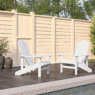 vidaXL Záhradné stoličky Adirondack 2 ks HDPE biele