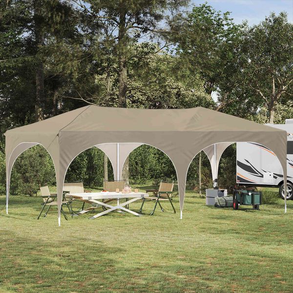 vidaXL Prístrešok na párty 575 x 288 x 245 cm Krémová Oxfordská látka