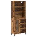 vidaXL Highboard Staré drevo 69,5 x 34 x 180 cm Kompozitné drevo