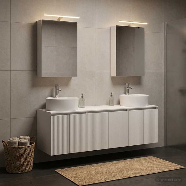 vidaXL Set kabinetov do kúpeľne 5 pcs Biela Kompozitné drevo