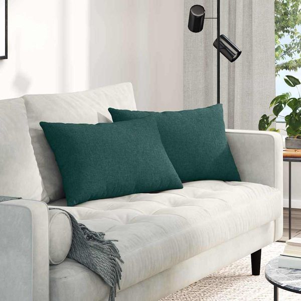 vidaXL Vankúše na pohovku 2 pcs Tmavozelená 60 x 40 cm látka