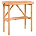 vidaXL Stôl na rastliny s policou hnedý 78x38x82,5 cm jedľový masív