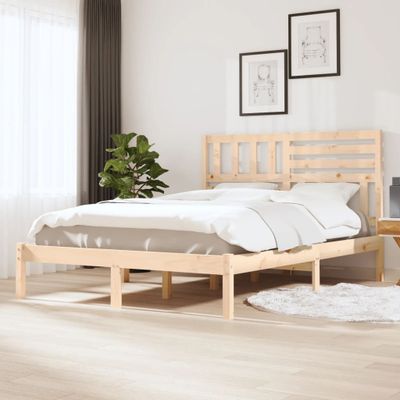 vidaXL Posteľný rám borovicový masív 140x190 cm