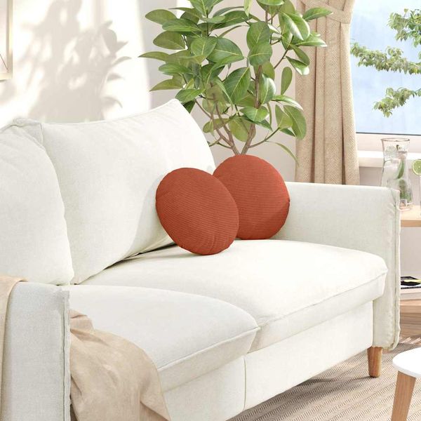 vidaXL Vankúše na sedenie 2 pcs Červenooranžová Ø30 x 13 cm