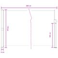 vidaXL Retračná bočná markíza 300 x 170 cm Polyester Obdĺžnikový Hnedá