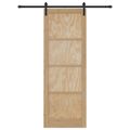 vidaXL Posuvné dvere 83 x 232 cm Borovicový masív Prírodná a čierna