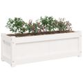vidaXL Záhradný kvetináč biely 90x31x31 cm borovicový masív